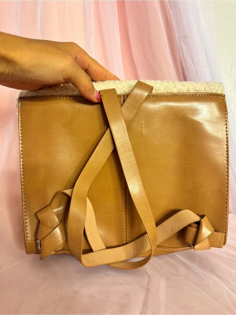 👜Y2K Zara Girls Beige & Brown Solid Crossbody Bag Flap Buckle